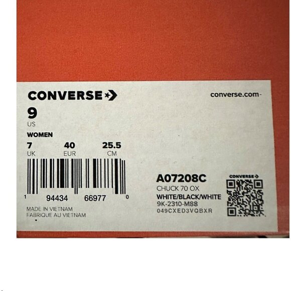 ⭐Rare Converse Chuck 70 Stud Low Edge 9 Womens Shoes Sneakers White Punk A07208C - Picture 10 of 13